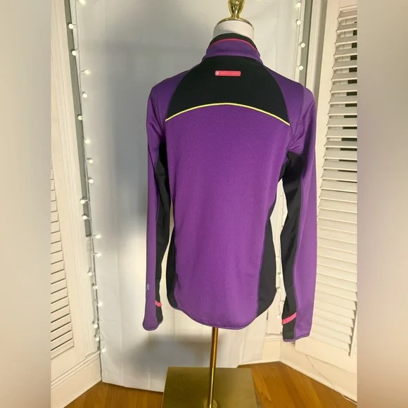 Mizuno Women Purple Breath Thermo Running Quarter Zip Pullover Medium - Picture 2 of 10